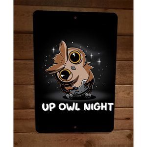 Up Owl Night Video Gamer 8x12 Metal Wall Sign Poster‎
